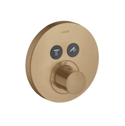 AXOR-HG-AXOR-ShowerSolutions-Thermostat-Unterputz-rund-fuer-2-Verbraucher-Brushed-Bronze-36723140 gallery number 1